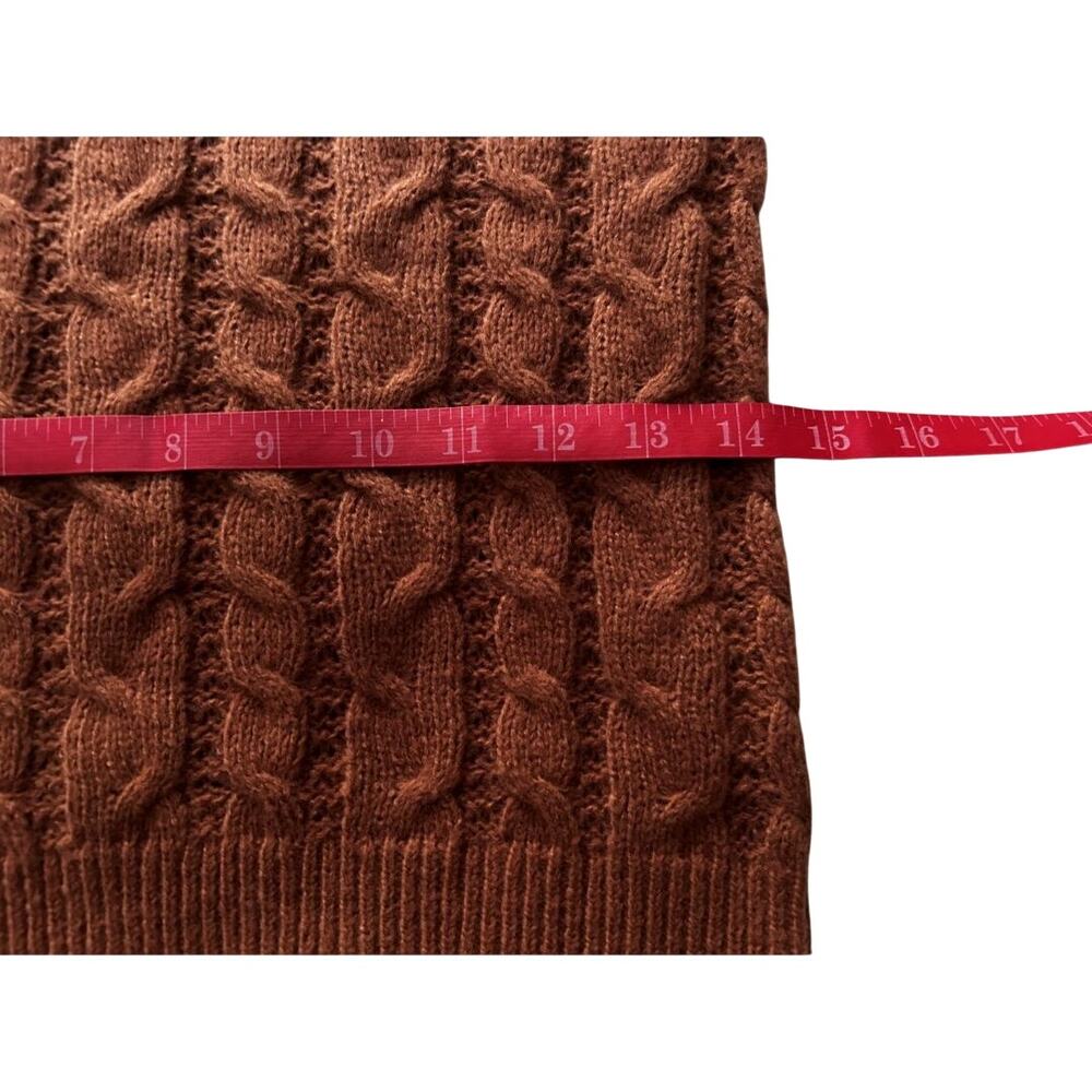 NWT Evolutionary Tobacco Long Sleeve Pullover Rib Crew Neck Cable Sweater-Med - Picture 9 of 12